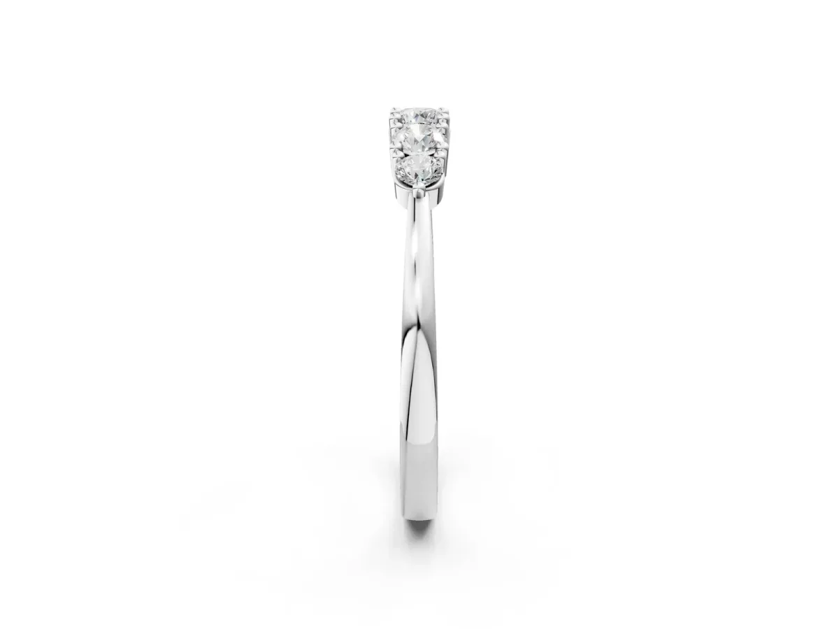 Round Brilliant Diamond Half-Eternity Band with Prong Setting White gold