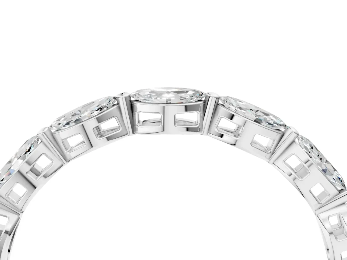Marquise Diamond Eternity Band with U-Prong Setting Platinum