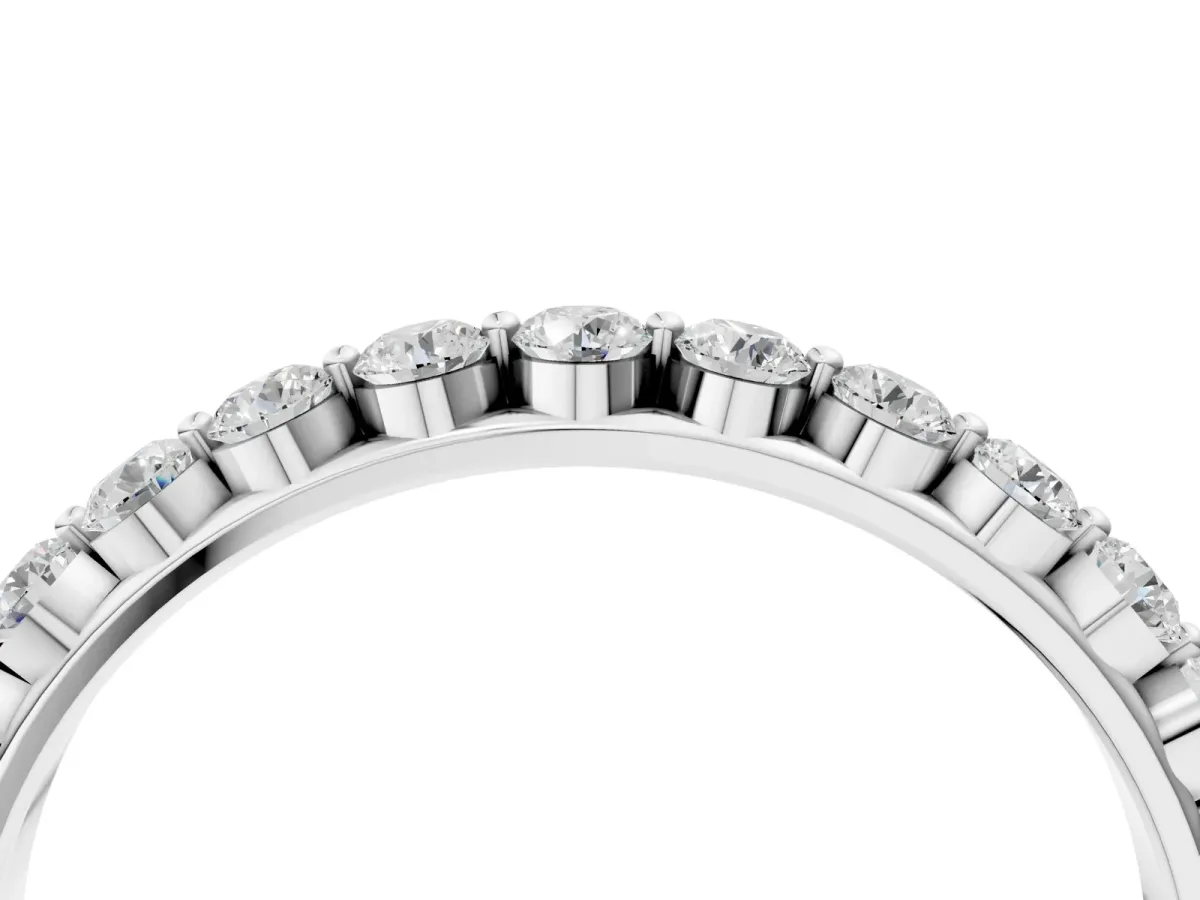 Round Diamond Channel Set Eternity Band White gold