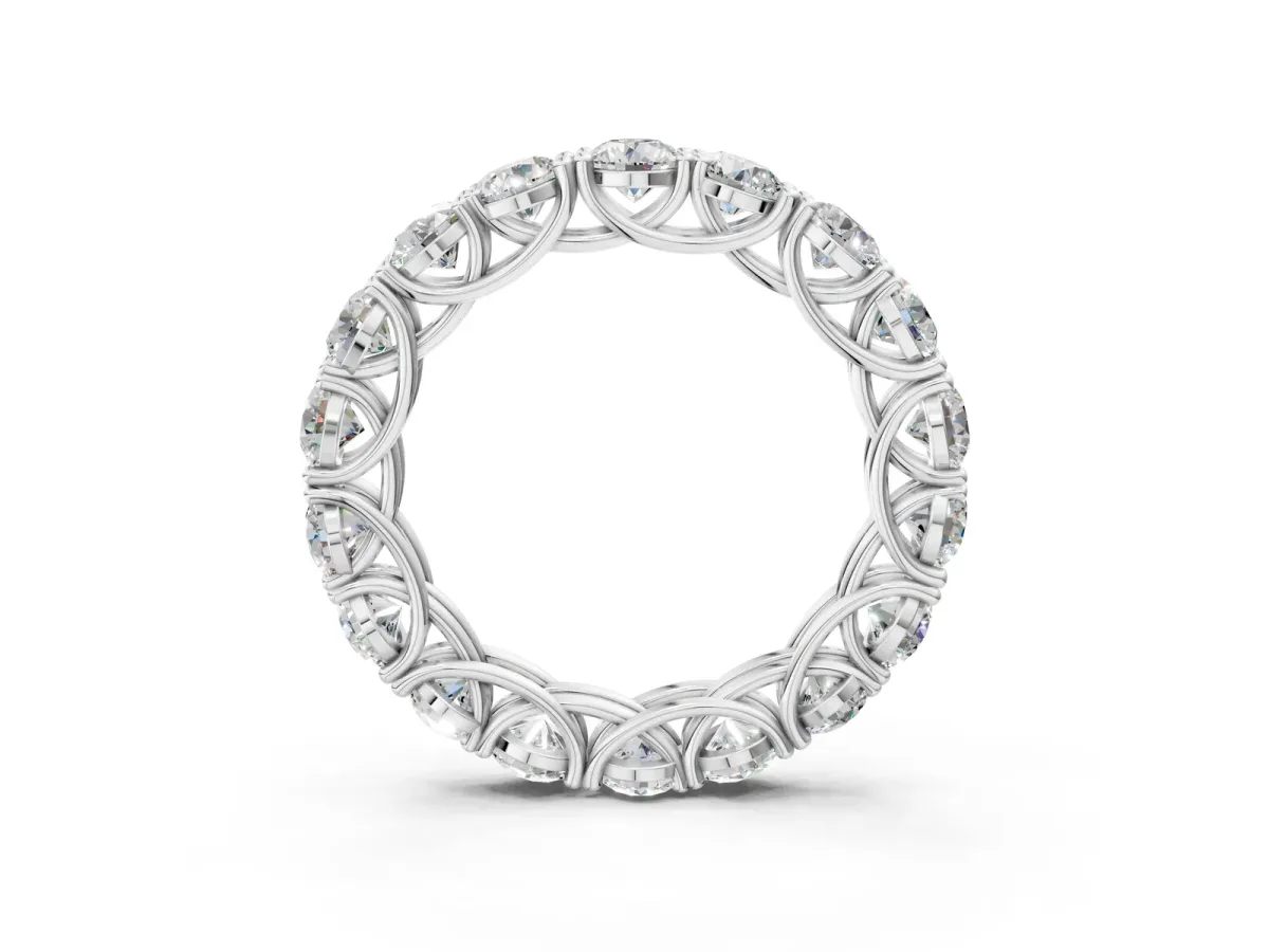 Round Diamond Woven Full Eternity Band Platinum