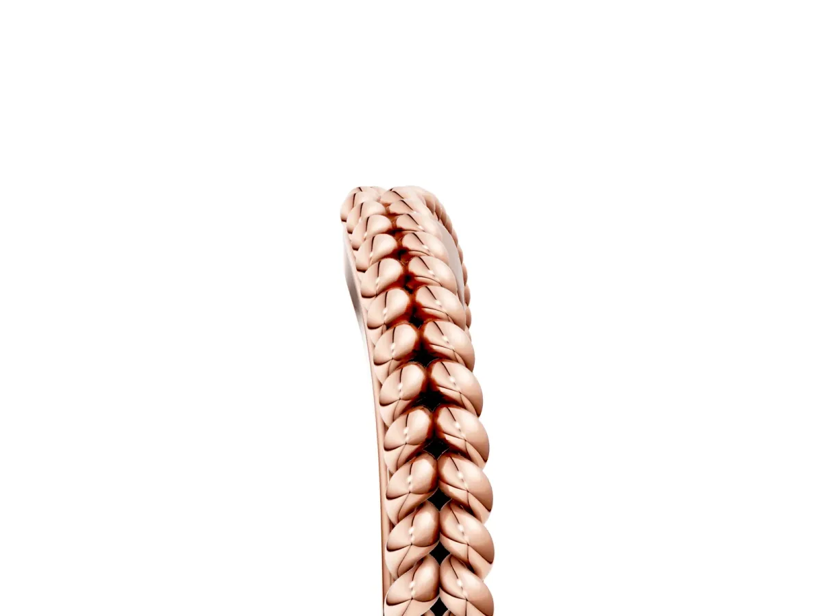 Braided Milgrain White Gold Contour Band Rose gold