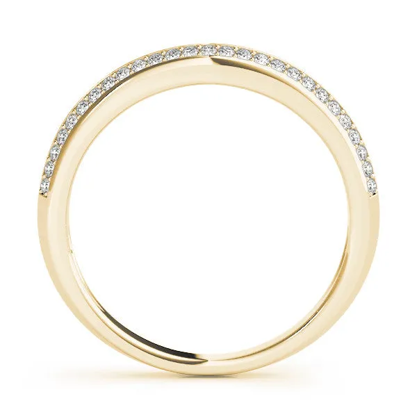 Double Row Round Diamond Pavé Eternity Band Yellow gold