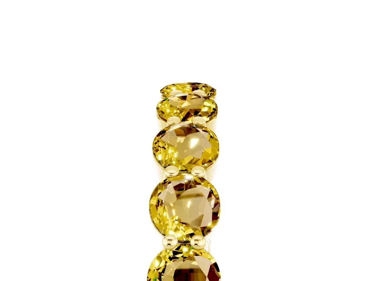 Round Yellow Sapphire Eternity Band with U-Prong Setting Yellow gold