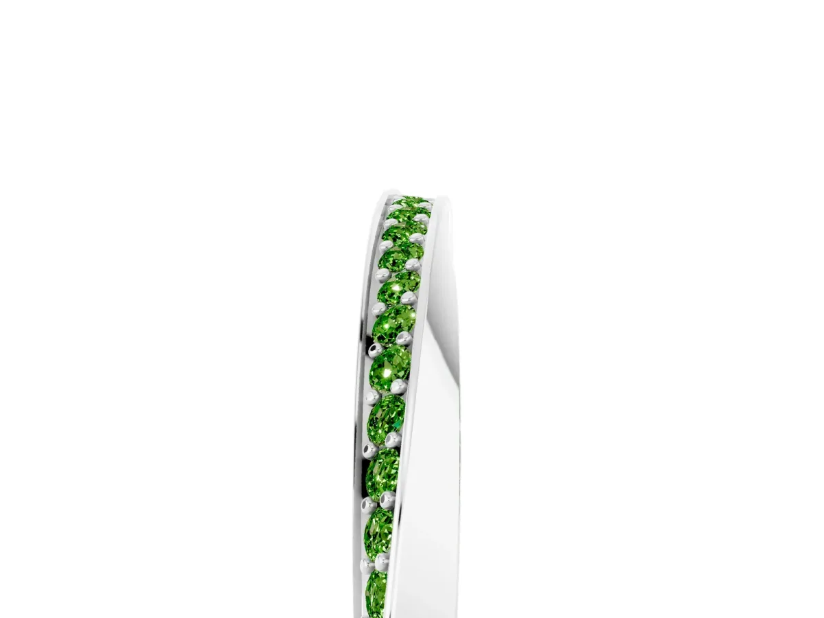 Pavé Round Peridot Twist Band White gold