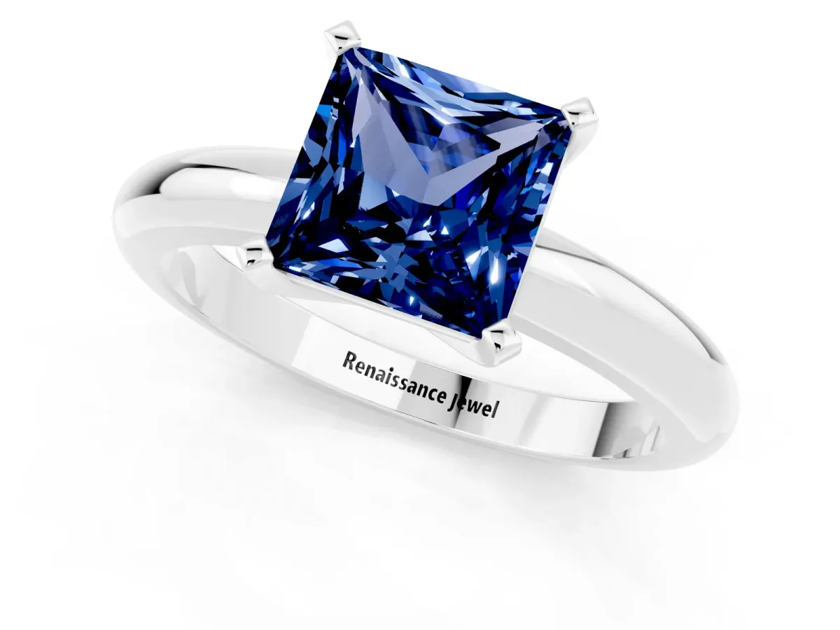 Radiant Diamond Engagement Ring with Pear and Round Side Stones Rose gold