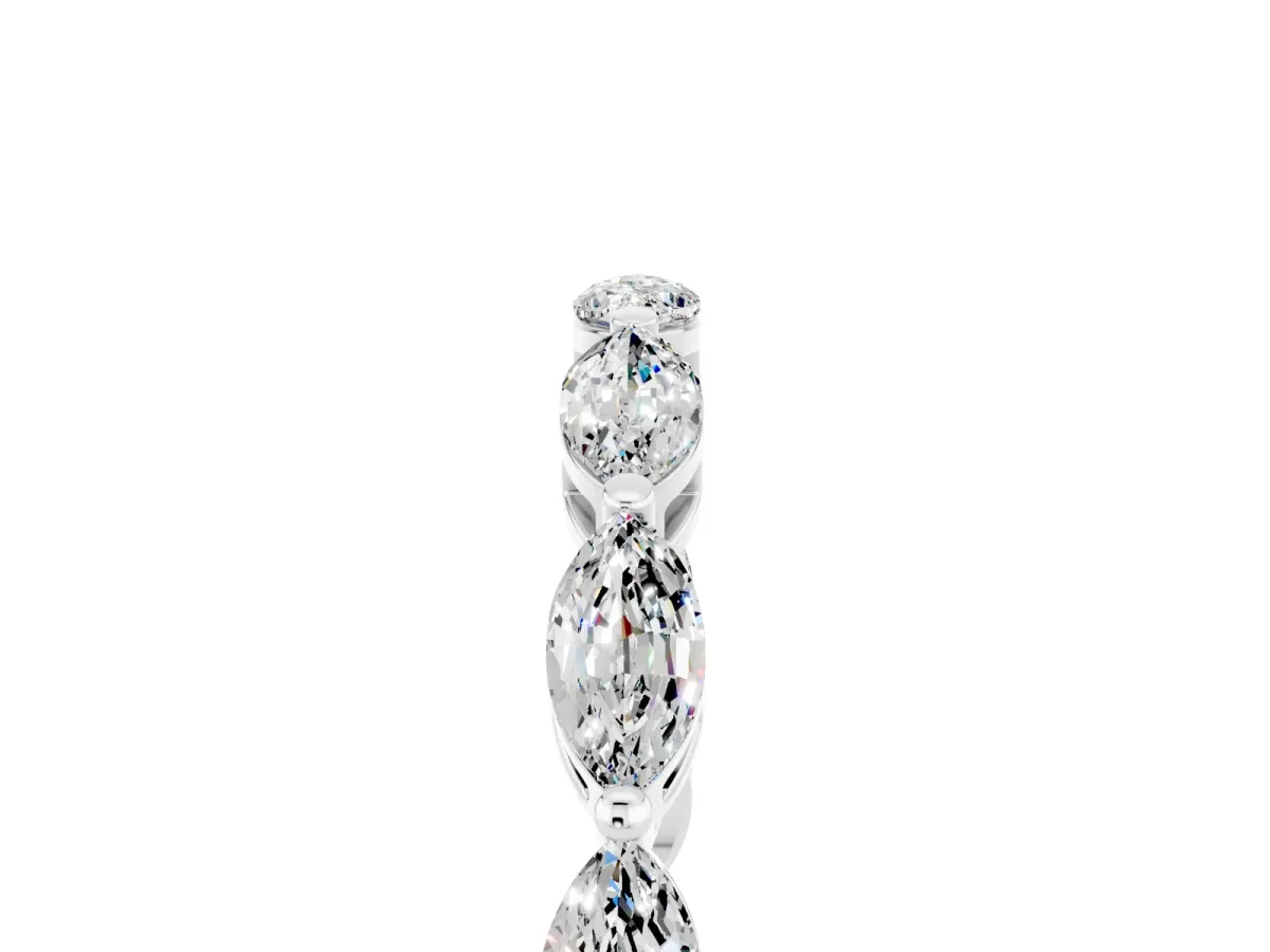 Marquise Moissanite Eternity Band with U-Prong Setting Platinum