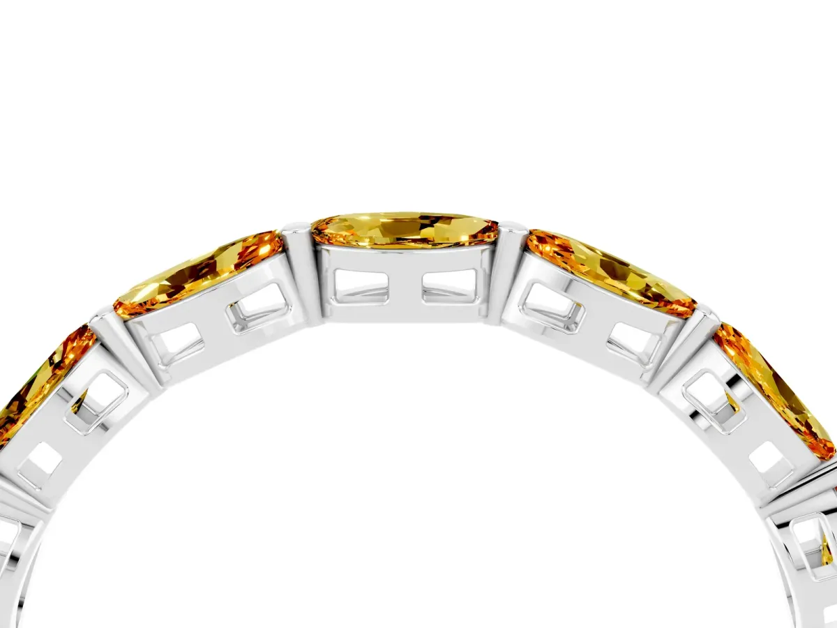 Marquise Citrine Eternity Band with U-Prong Setting White gold