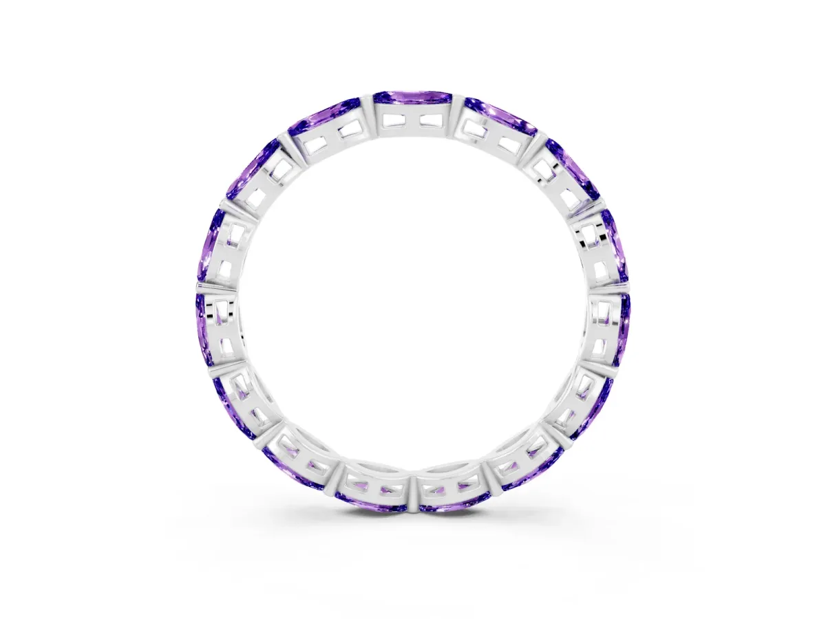 Marquise Tanzanite Eternity Band with U-Prong Setting Platinum
