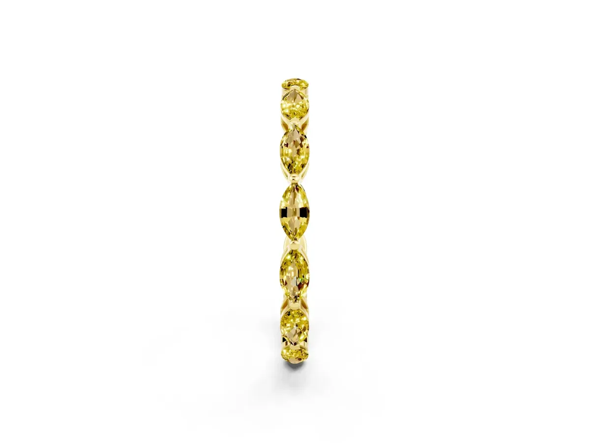 Marquise Yellow Sapphire Eternity Band with U-Prong Setting Yellow gold