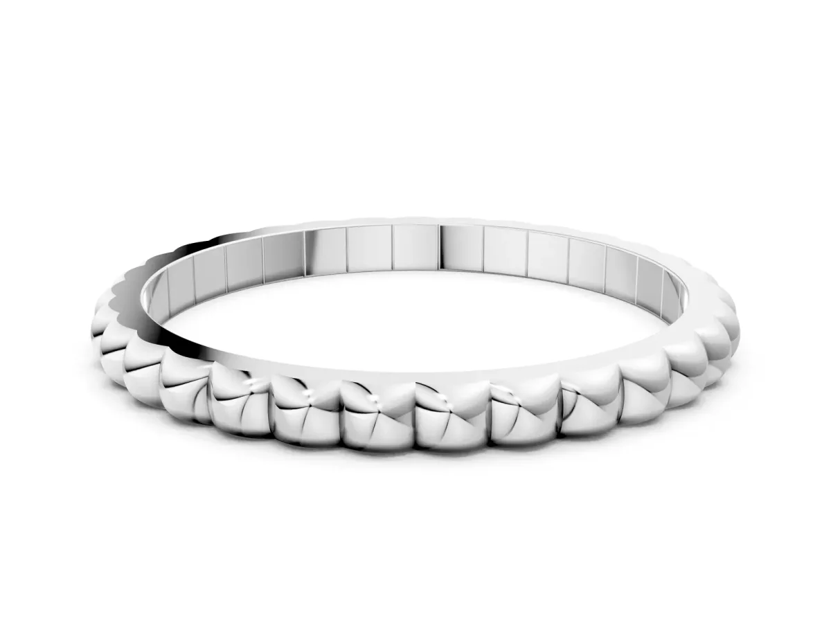 Bezel Set Round Stone Eternity Band White gold