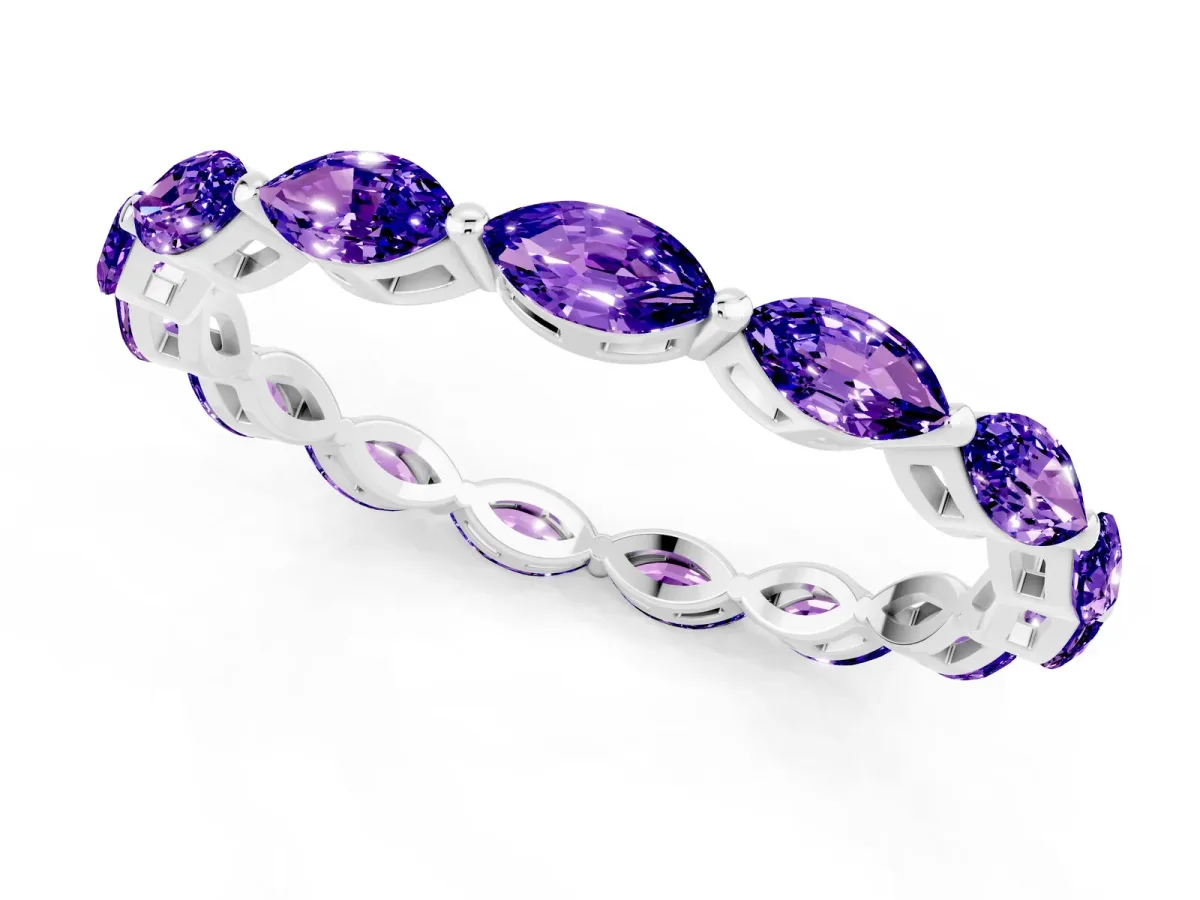 Marquise Tanzanite Eternity Band with U-Prong Setting Platinum