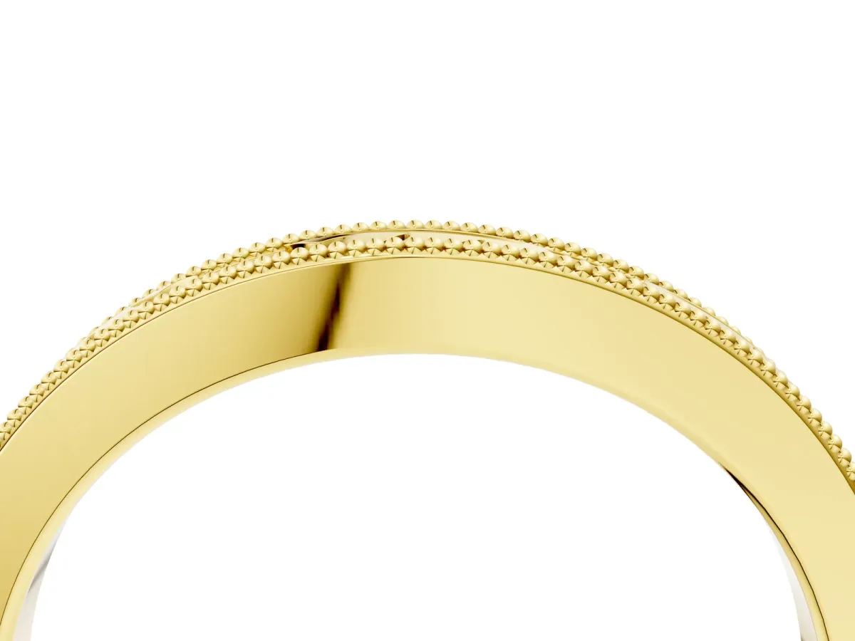 Milgrain Bezel Set Round Diamond Eternity Band Yellow gold