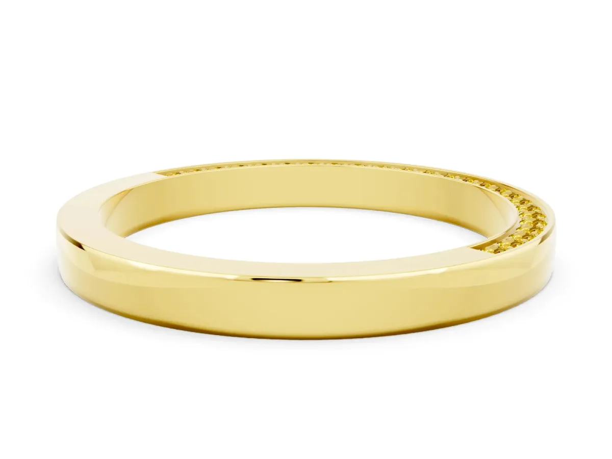 Pavé Round Yellow Sapphire Channel Set Band Yellow gold