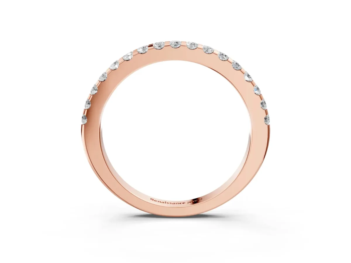 Round Diamond Pavé Eternity Band with Micro Prong Setting Rose gold