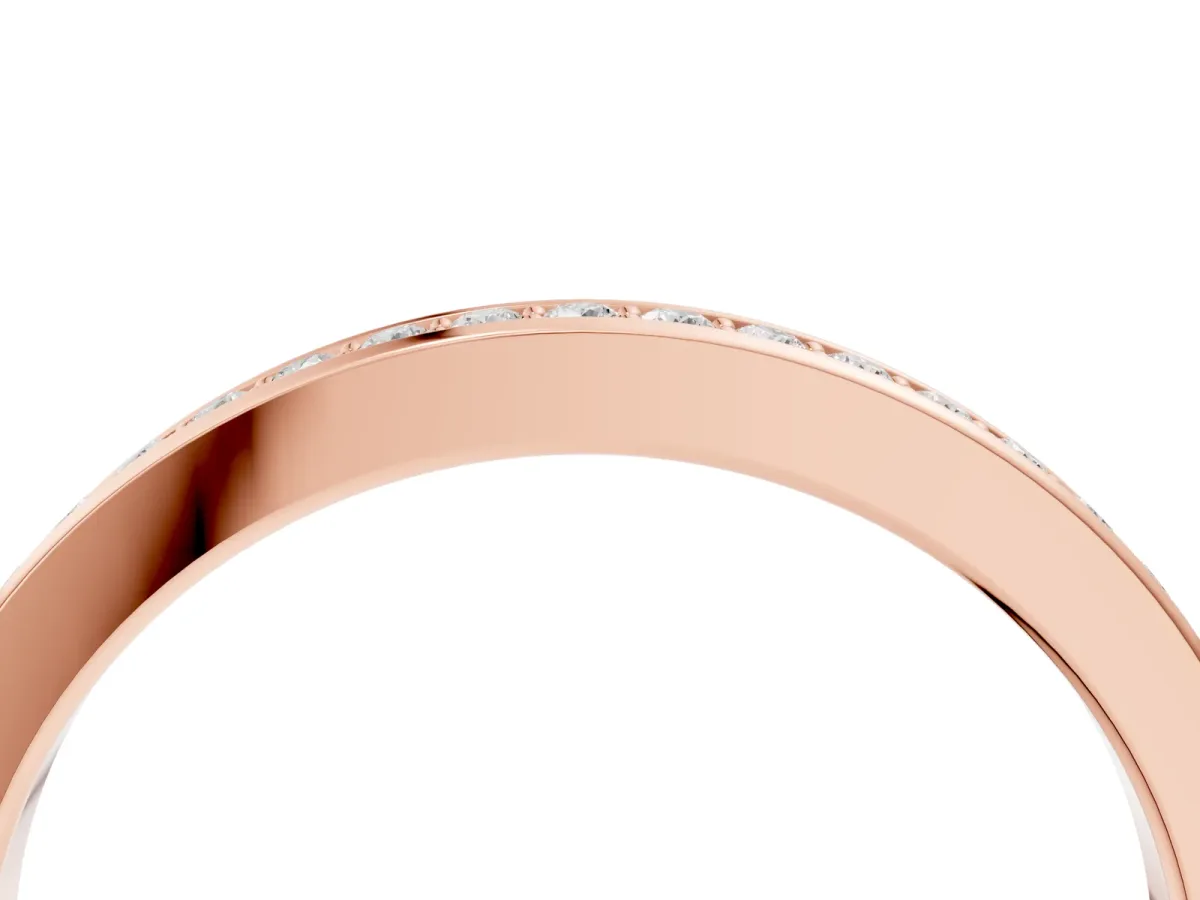 Round Diamond Eternity Band with Pavé Setting Rose gold