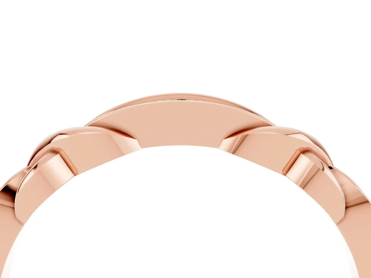 Twisted Marquise Peridot Pavé Band with Shared Prong Setting Rose gold