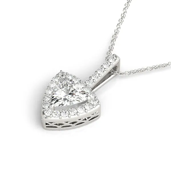 Halo Trillion Prong Pendant Silver