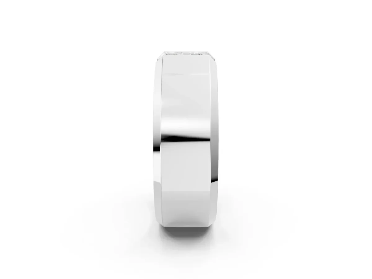 Princess Diamond Two-Stone Mens Band White gold