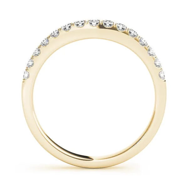 Round Diamond Half Eternity Band with Pavé Setting Yellow gold