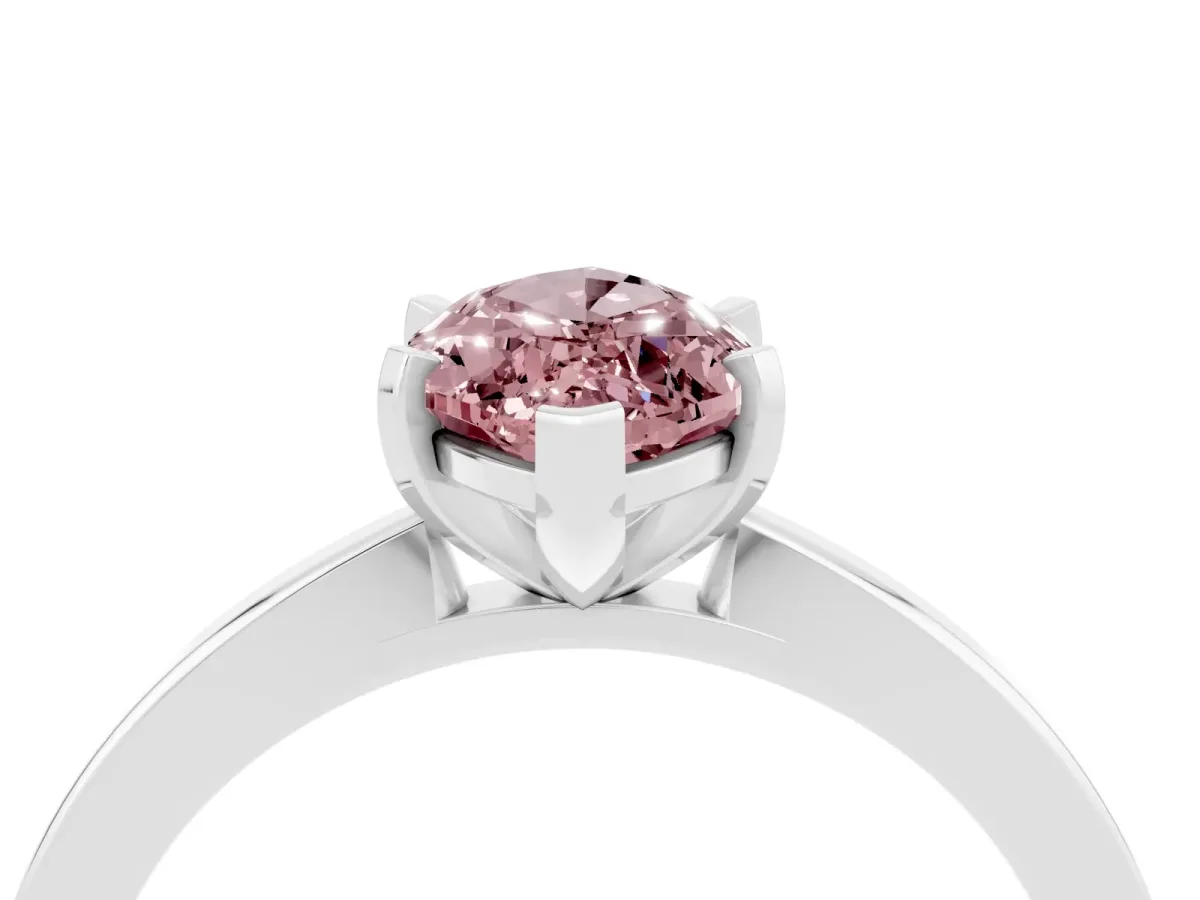 Marquise Cut Morganite Solitaire Engagement Ring with Classic Band and Four-Prong Setting Silver