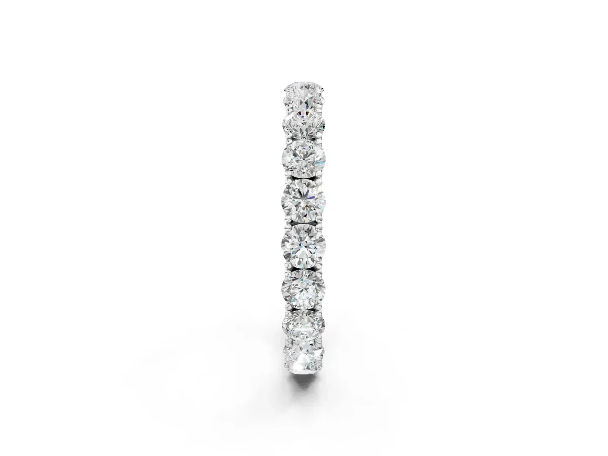 Round Diamond Eternity Band with Pavé Setting and Shared Prong Platinum