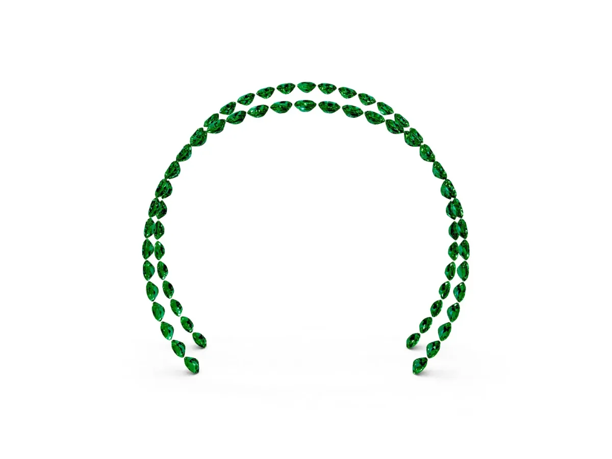 Round Emerald Milgrain Eternity Band with Channel Setting Silver