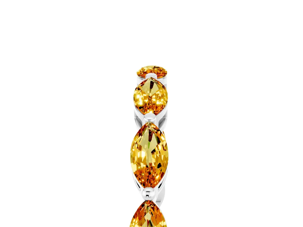 Marquise Citrine Eternity Band with U-Prong Setting White gold