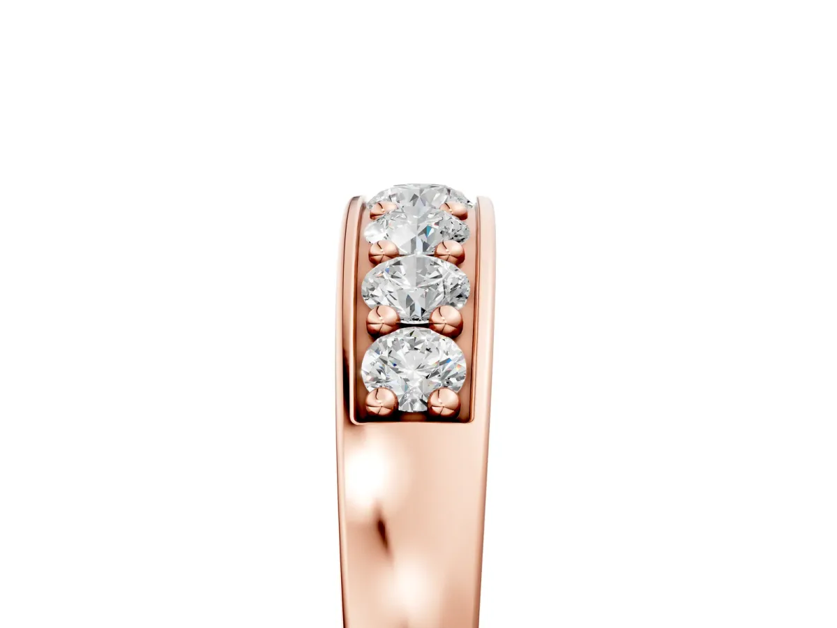 Channel-Set Round Diamond Comfort Fit Band Rose gold