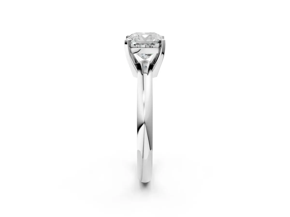 Emerald Cut Diamond Eternity Band with Shared Prong Setting Rose gold