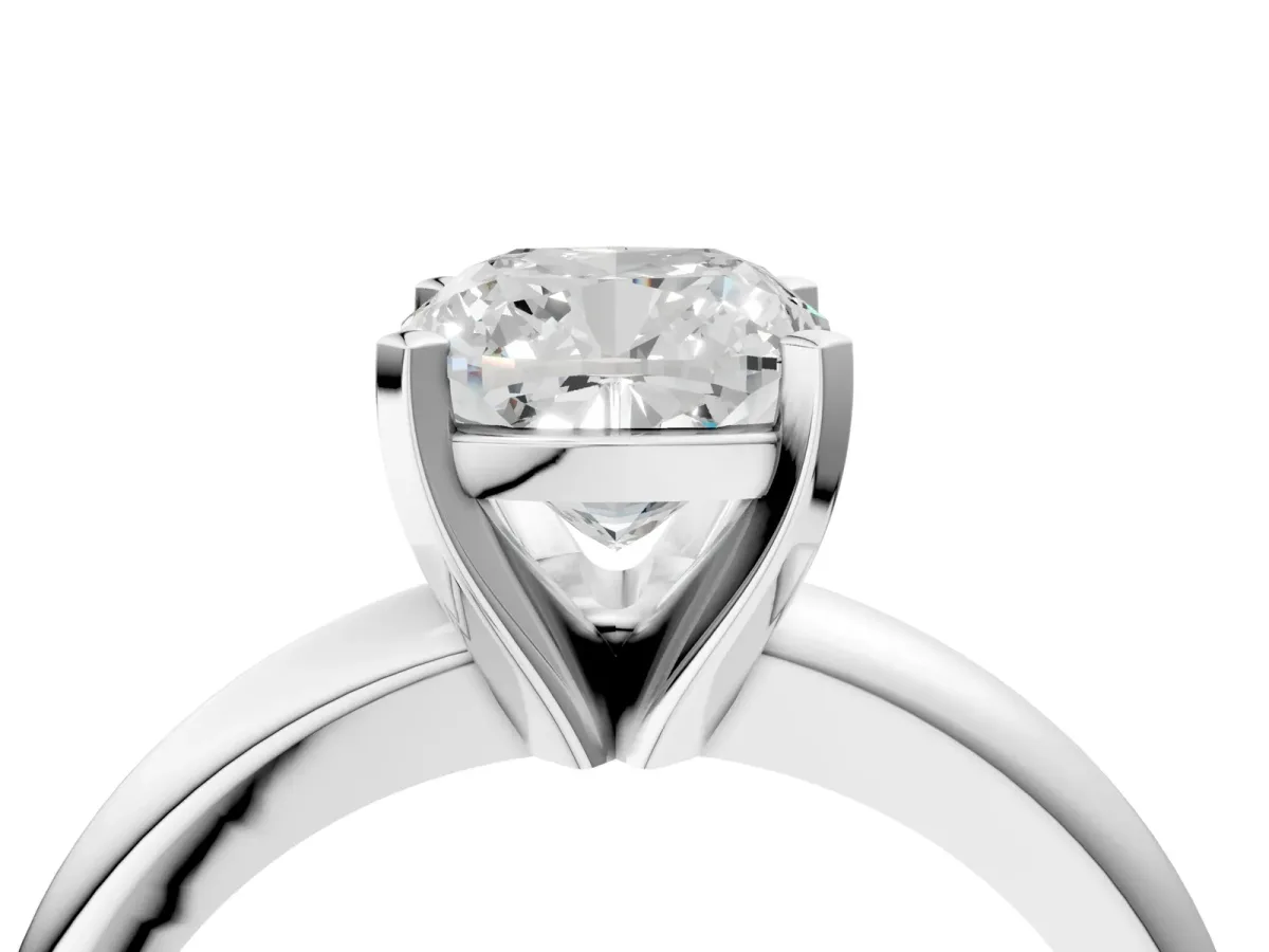 Emerald Cut Diamond Eternity Band with Shared Prong Setting Rose gold