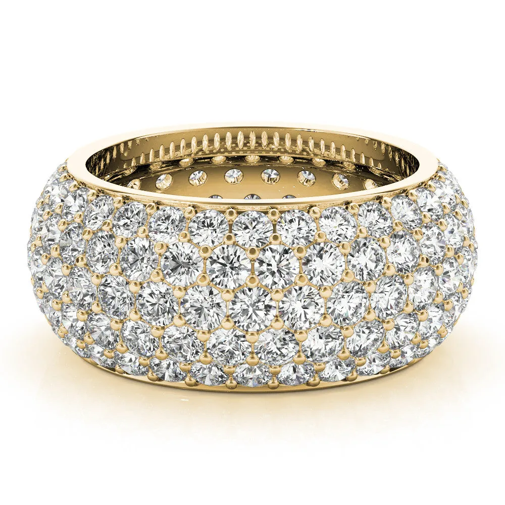 Pavé Round Diamond Wide Band with Micro-Prong Setting Yellow gold