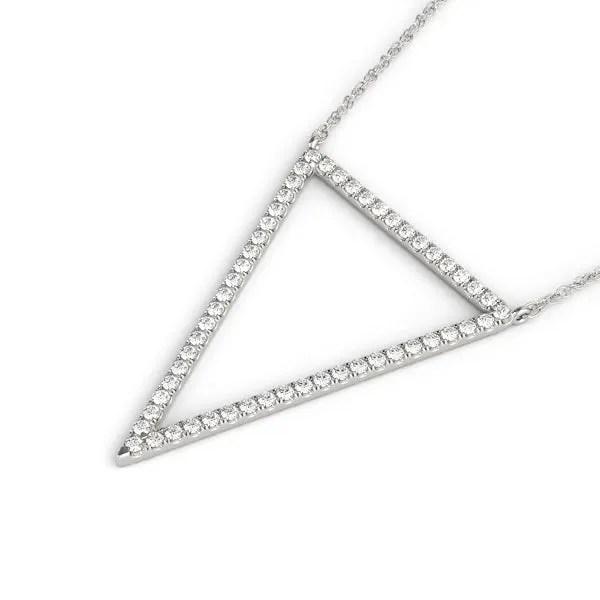 Round Diamond Pavé Triangle Pendant White gold