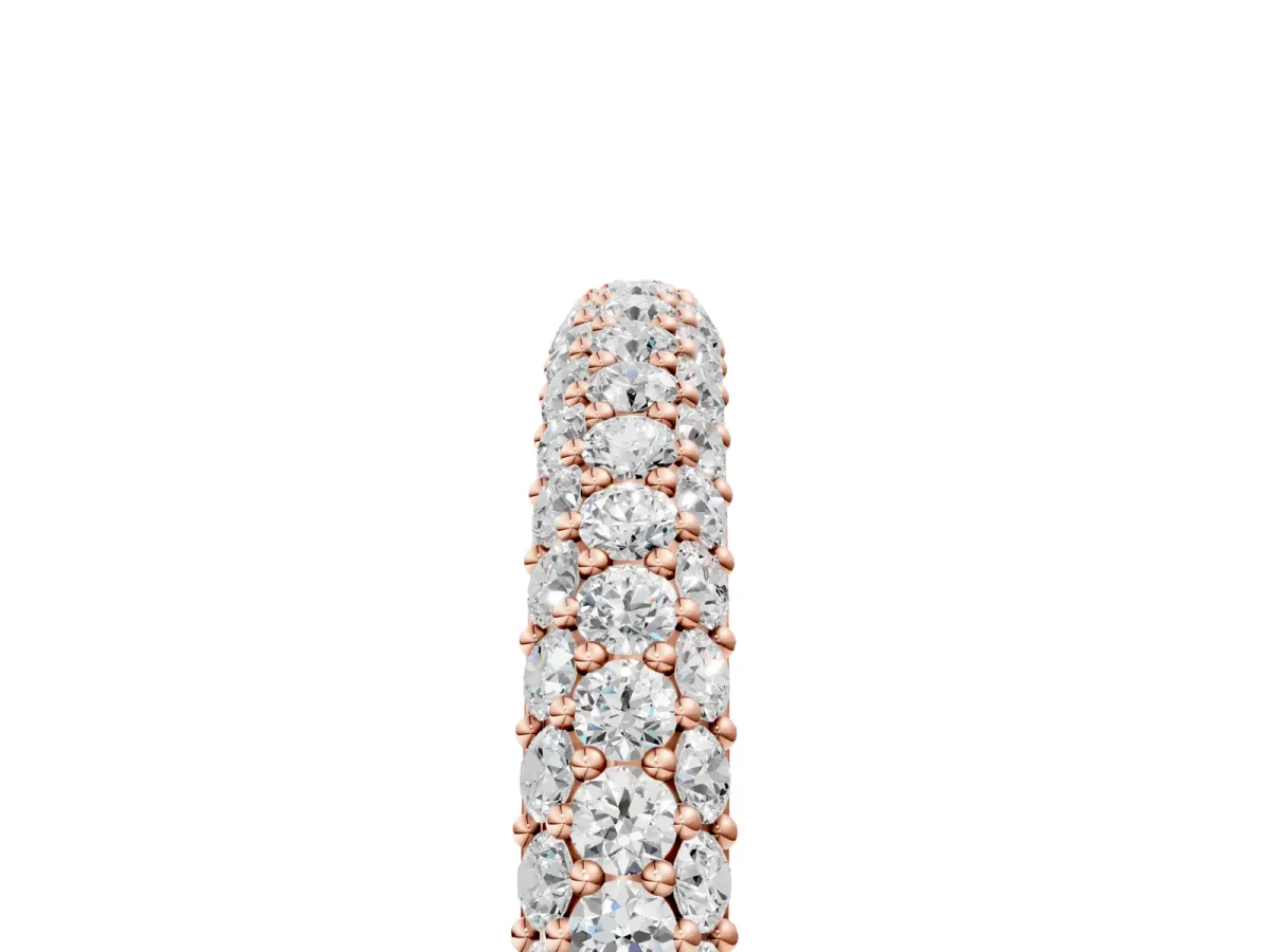 Round Diamond Pave Set White Gold Eternity Band Rose gold