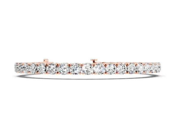 Round Brilliant Moissanite Tennis Bracelet with Prong Setting Rose gold