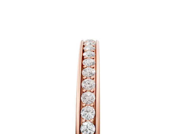 Round Diamond Pavé Set Eternity Band with Channel Setting Rose gold
