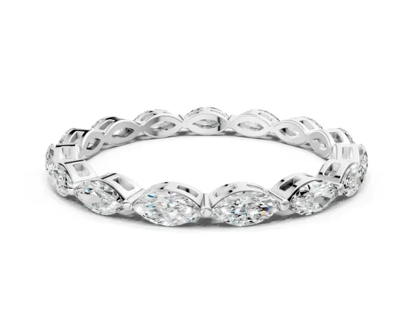 Marquise Diamond Eternity Band with U-Prong Setting White gold