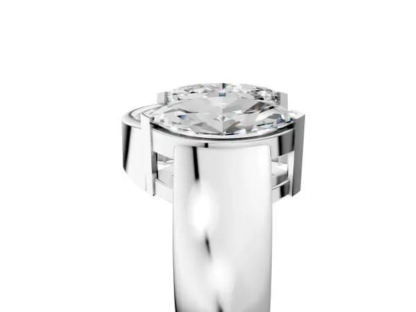 Marquise Diamond Open Band Ring with Tension Setting White gold
