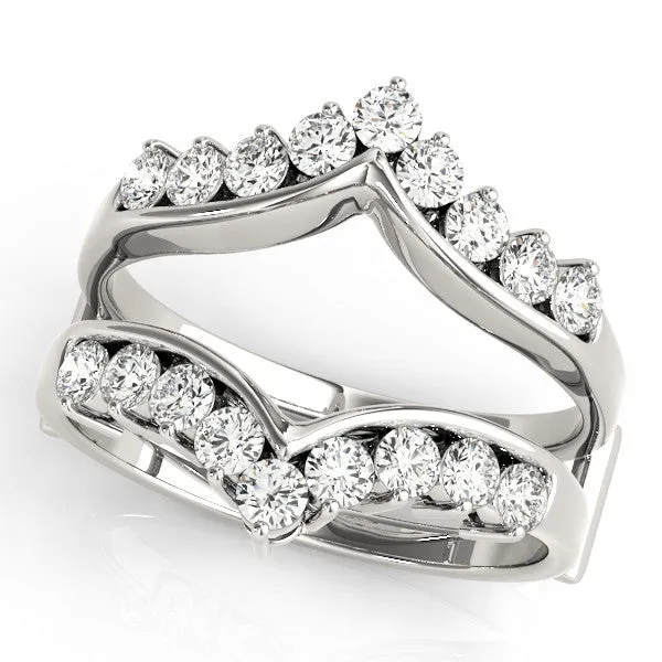 Round Diamond Chevron Eternity Band with Prong Setting White gold