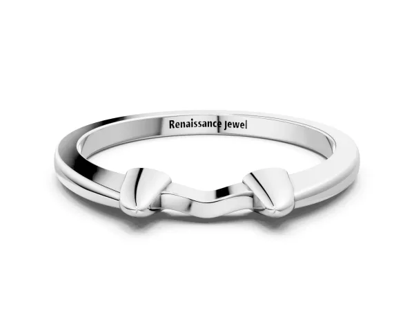 Bamboo-Inspired Plain Metal Band White gold