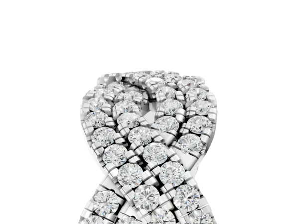 Pavé Round Diamond Infinity Twist Band with Shared Prong Setting White gold