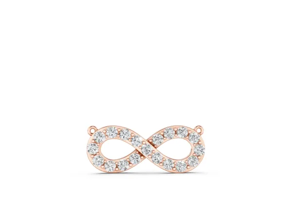 Infinity Pendant with Round Diamond Pavé Setting Rose gold