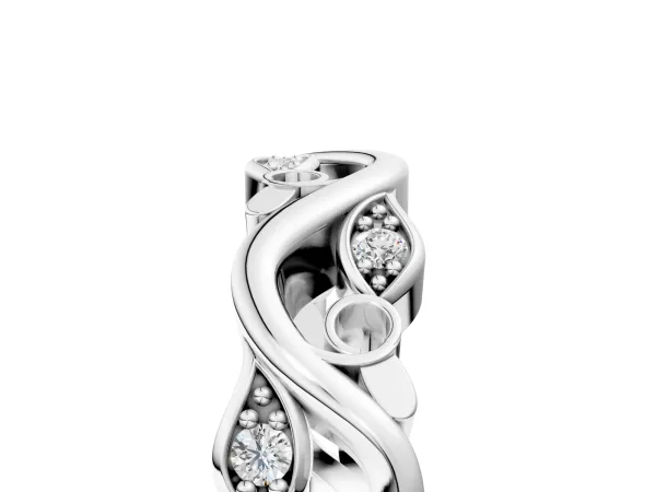 Marquise Diamond Vine Eternity Band with Bezel Setting White gold
