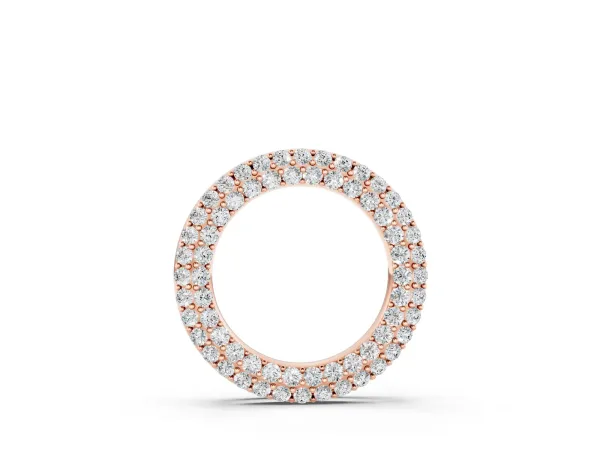 Round Pavé Diamond Circle Pendant Rose gold