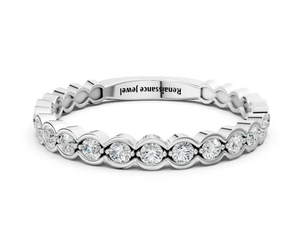 Round Diamond Bezel Set Eternity Band White gold