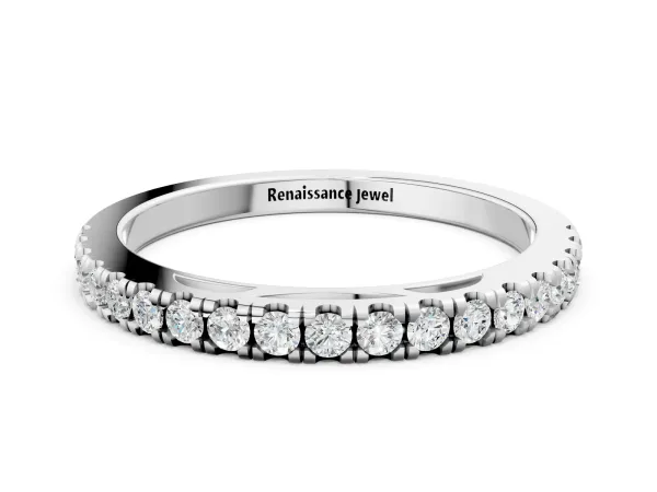 Round Diamond Pavé Set Eternity Band White gold