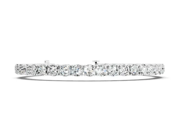 Round Brilliant Moissanite Tennis Bracelet with Prong Setting Silver