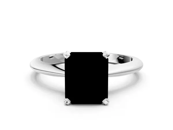 Fancy Yellow Radiant Cut Diamond Solitaire Engagement Ring with Classic Band and Four-Prong Setting White gold