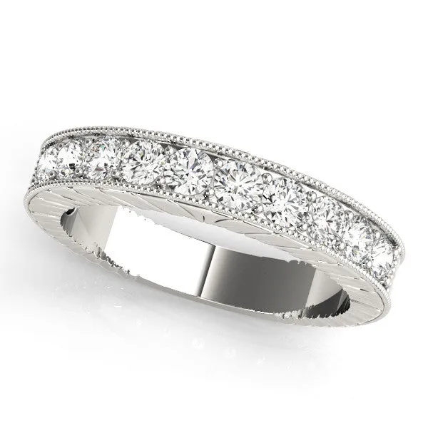Round Cut Channel Set Diamond Eternity Band White gold