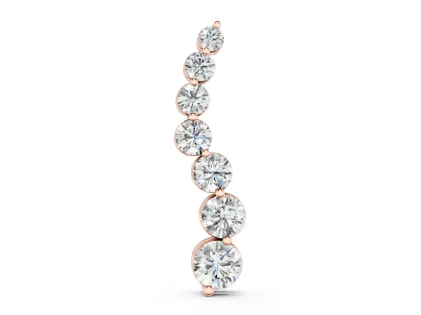 Graduated Round Prong-Set Diamond Pendant Rose gold