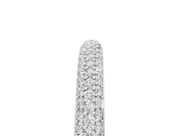 Three-Row Round Diamond Pavé Eternity Band White gold